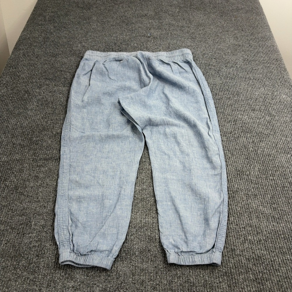 Athleta Cabo Linen Jogger Womens 18 Blue Linen Lightweight Drawstring Casual - Picture 4 of 6